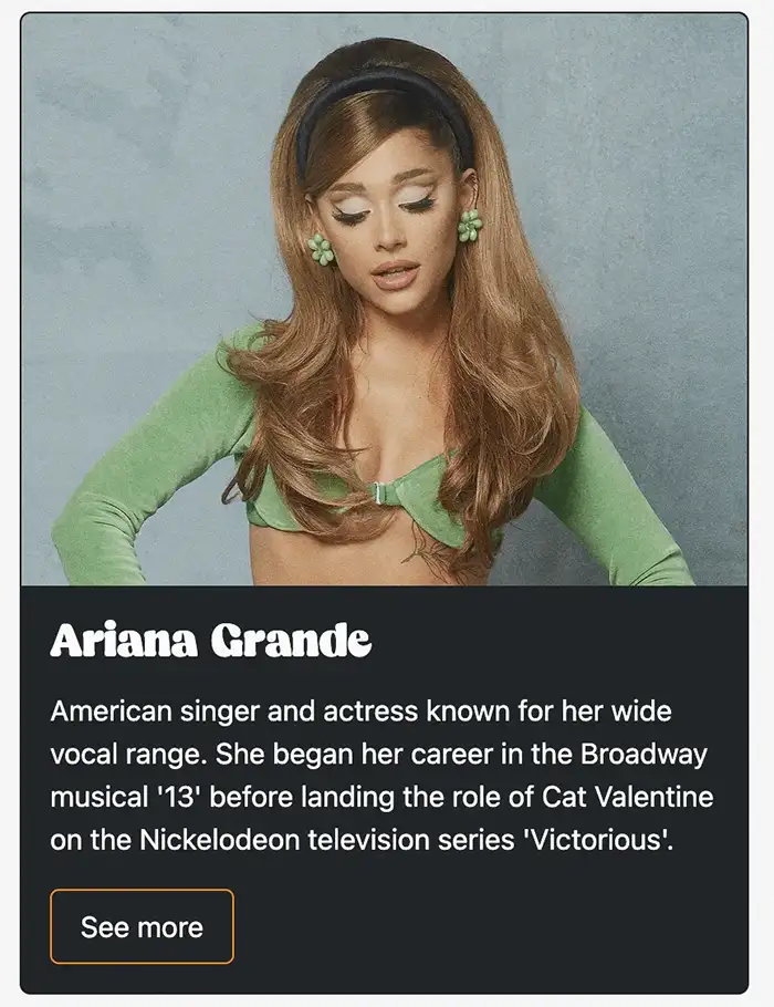 Screenshot of the ArtistItem component