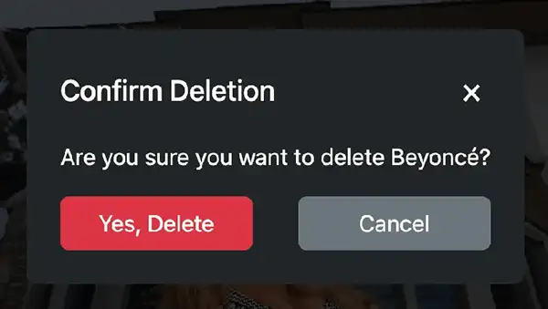 Screenshot of enhanced error handling